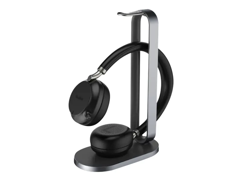 Yealink BH72 with Charging Stand - Headset-System - On-Ear - Bluetooth - kabellos - Adapter USB-C via Bluetooth - Geräuschisolierung - Schwarz - Zertifiziert für Microsoft Teams