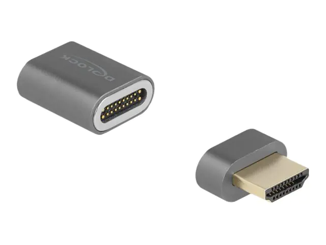 Delock - HDMI-Adapter - HDMI männlich abnehmbar und magnetisch zu HDMI männlich - Anthrazit - unterstützt 8K 60 Hz (7680 x 4320)