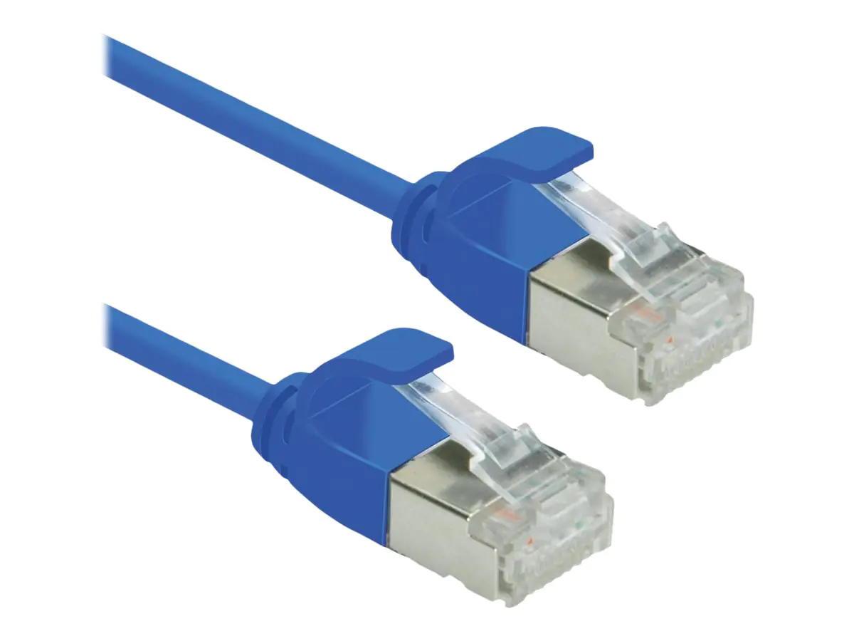Roline Green - Patch-Kabel - RJ-45 (M) zu RJ-45 (M) - 2 m - U/FTP - CAT 6a - halogenfrei, geformt, ohne Haken - Blau