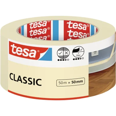 tesa® Kreppband CLASSIC Innenbereich 50 mm x 50 m (B x L) Papier beige tesa® Kreppband CLASSIC Innenbereich 50 mm x 50 m (B x L) Papier beige