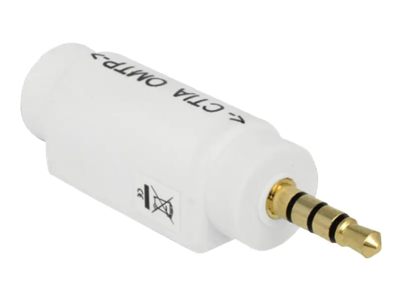 Delock - Audio-Adapter - 4-poliger Mini-Stecker weiblich zu 4-poliger Mini-Stecker männlich - 5.3 cm - weiß