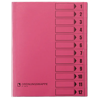 Bene Ordnungsmappe 83800RS DIN A4 12Fächer rosa Bene Ordnungsmappe 83800RS DIN A4 12Fächer rosa