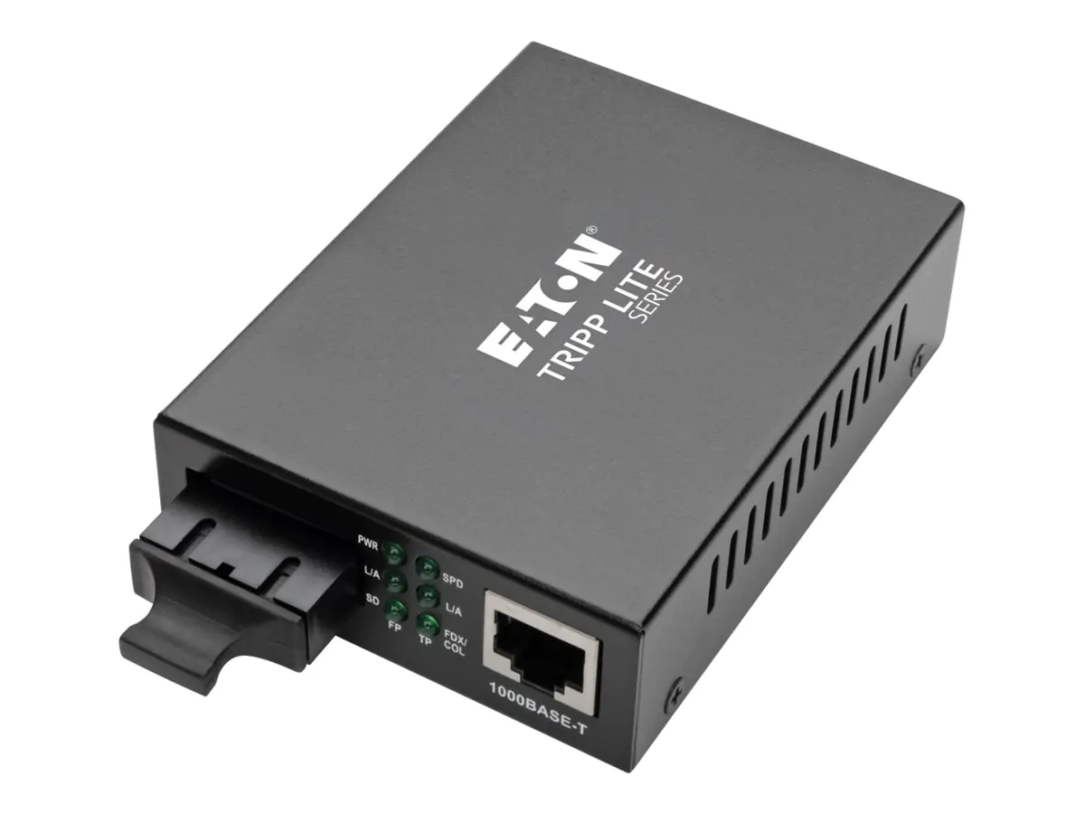 Tripp Eaton Tripp Lite Series Gigabit Multimode Fiber to Ethernet Media Converter, 10/100/1000 SC, International Power Supply, 1310 nm, 2,000 m (6,561 ft.) N785-INT-SC