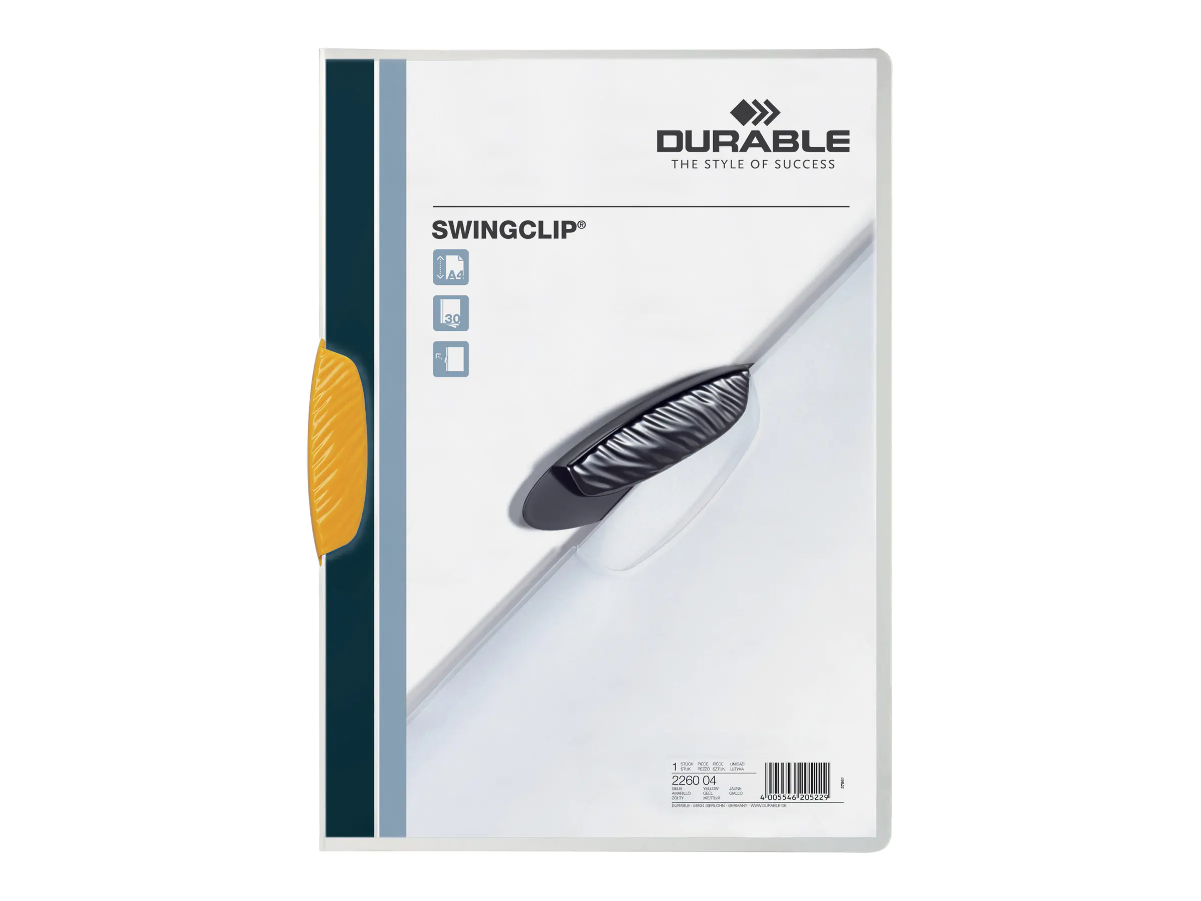 DURABLE Klemmmappe SWINGCLIP 226004 DIN A4 max. 30Bl. Klemme ge