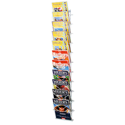 Kerkmann Zeitschriften-Wandhalter 6502 11Fächer 26x140cm lichtgrau