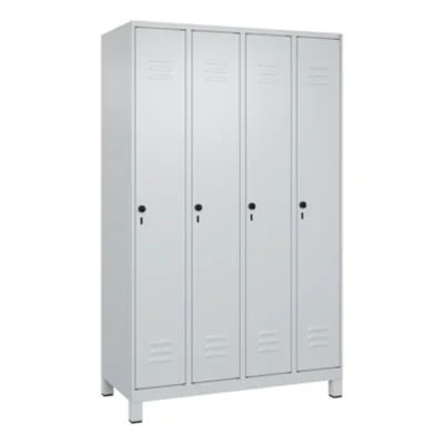 C+P Kleiderspind Classic PLUS 1.200 x 1.950 x 500 mm (B x H x T) 4 Abteile Stahl lichtgrau