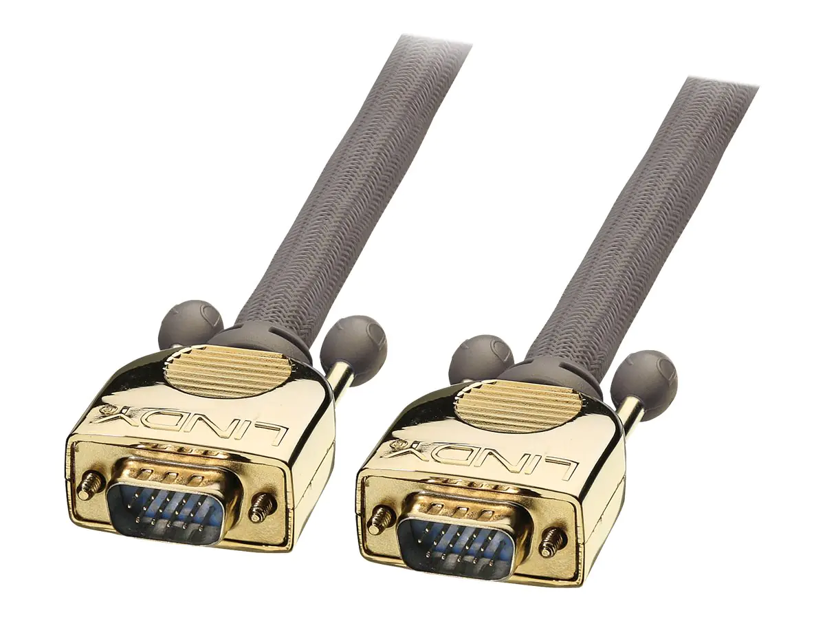 Lindy Premium Gold - VGA-Kabel - HD-15 (VGA) (M) zu HD-15 (VGA) (M) - 30 m - Daumenschrauben - Anthrazit