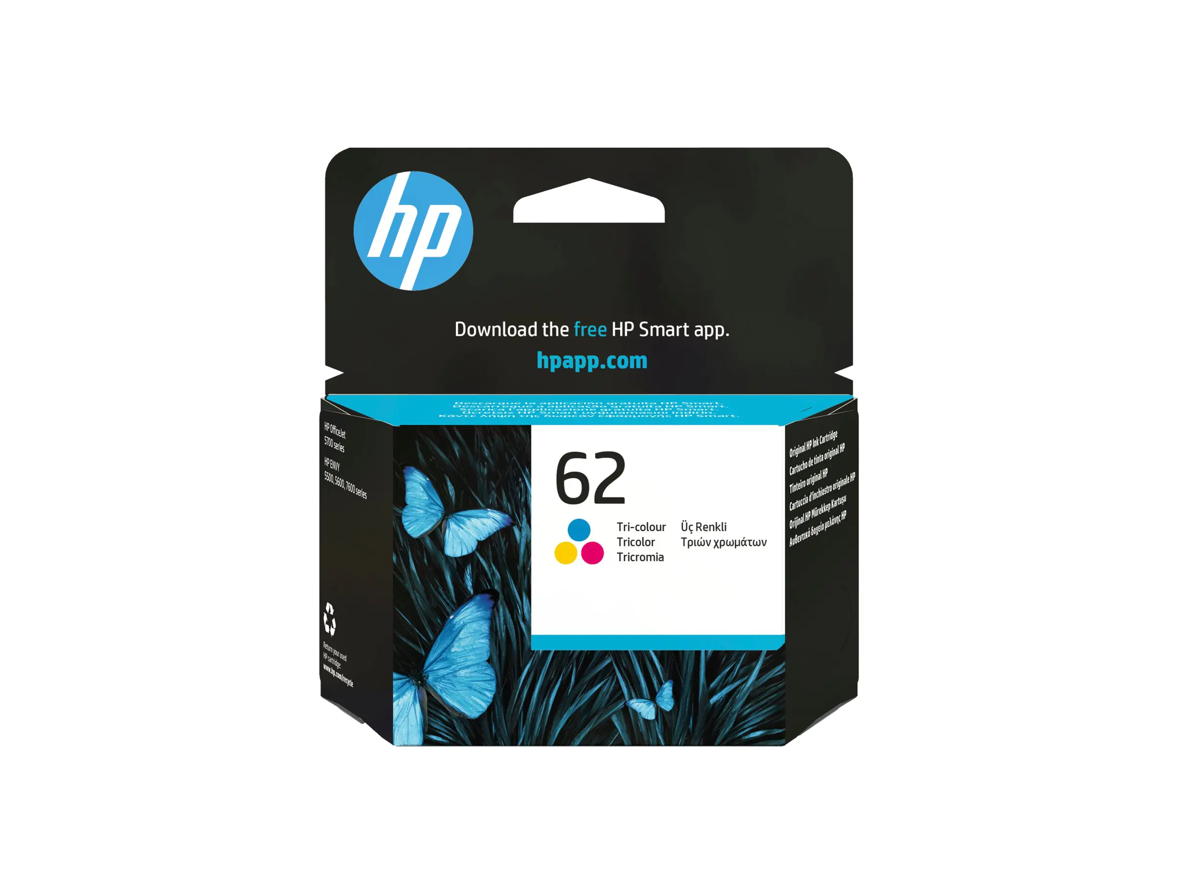 HP 62 - 4.5 ml - Farbe (Cyan, Magenta, Gelb) - original - Tintenpatrone - für ENVY 55XX, 56XX, 76XX; Officejet 200, 250, 57XX, 8040