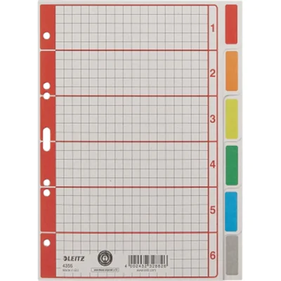 Leitz Kartonregister 43550085 DIN A5 6Blatt blanko grau Leitz Kartonregister 43550085 DIN A5 6Blatt blanko grau