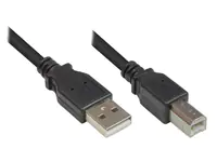 Good Connections Anschlusskabel USB 2.0 Stecker A an Stecker B - schwarz - 0,5m