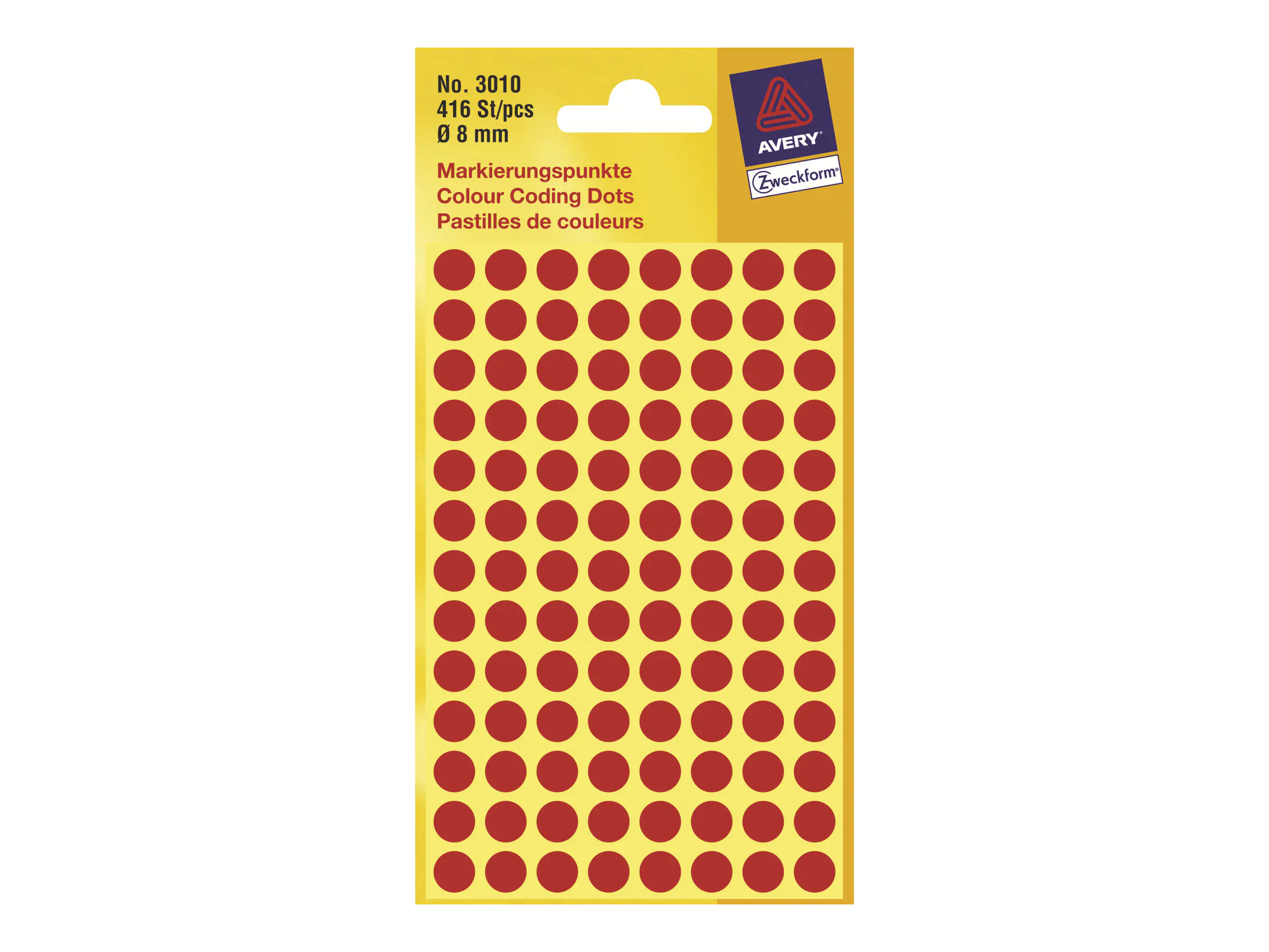 Avery Zweckform Markierungspunkt 3010 8mm rot 416 St./Pack.