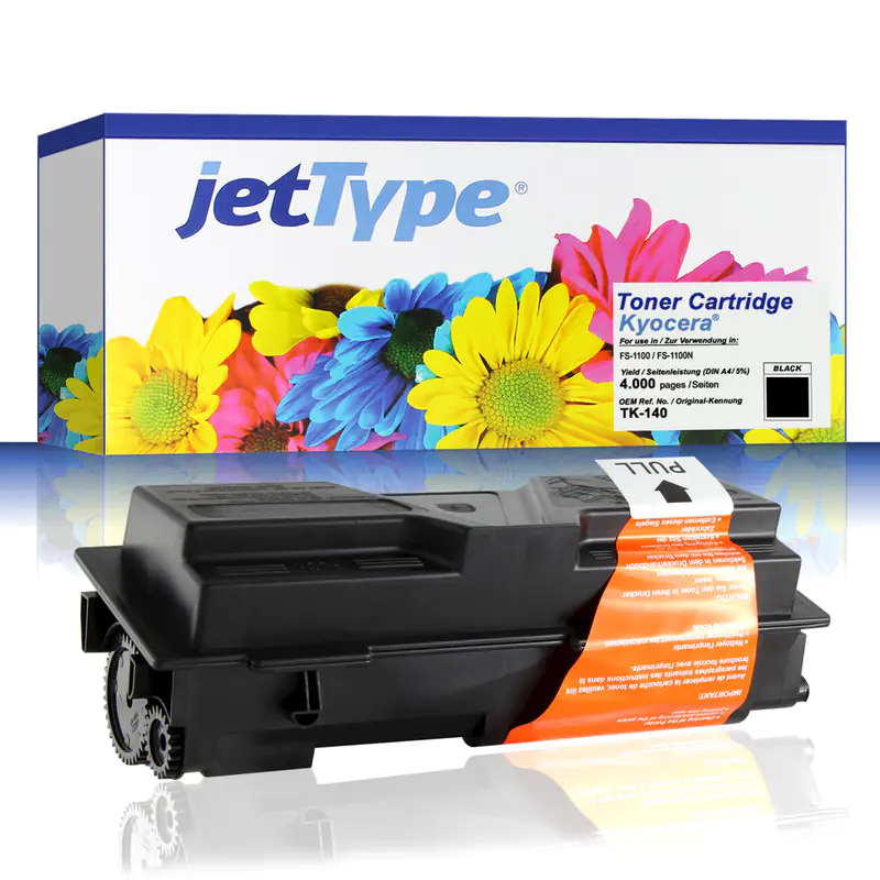 jetType Toner kompatibel zu Kyocera/Mita 1T02H50EU0 TK140 Schwarz 4.000 Seiten 1 Stück