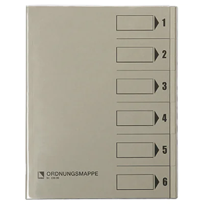 Bene Ordnungsmappe 83600GR DIN A4 6Fächer PVC grau Bene Ordnungsmappe 83600GR DIN A4 6Fächer PVC grau