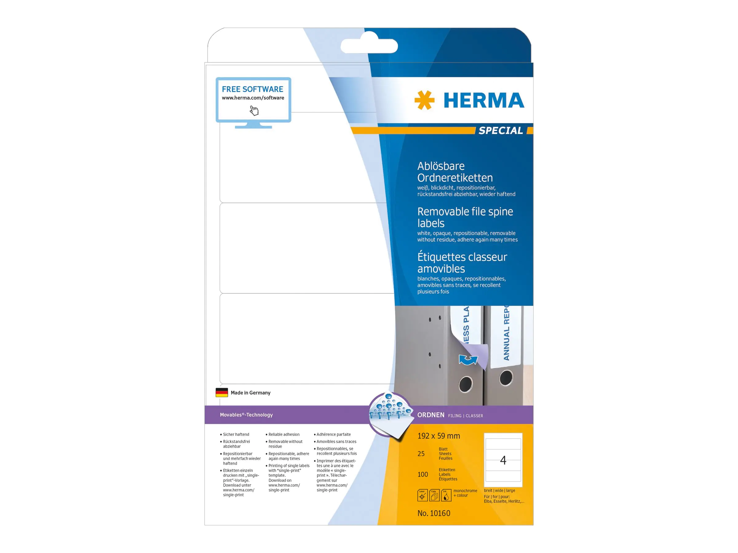 HERMA Special - Papier - matt - selbstklebend, entfernbarer Klebstoff 10160