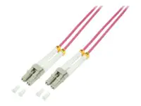 LogiLink - Patch-Kabel - LC/UPC Multi-Modus (M) bis LC/UPC Multi-Modus (M) - 50 m - Glasfaser - Duplex - 50/125 Mikrometer - OM4 - halogenfrei - Erikaviolett