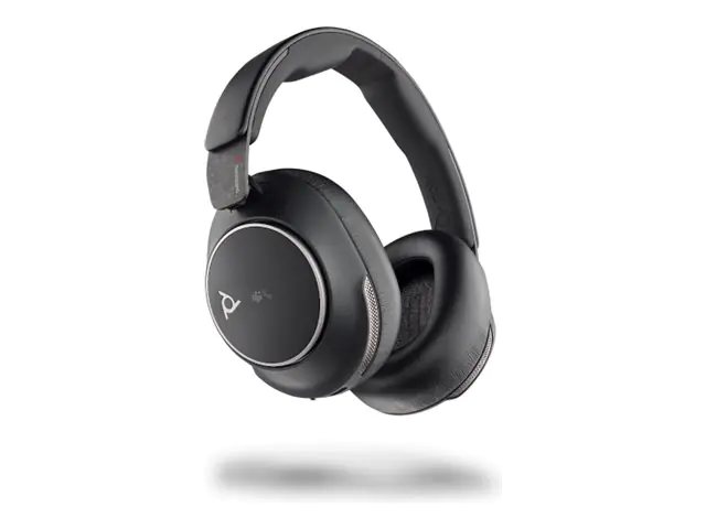 Poly Voyager Surround 80 UC - Kopfhörer mit Mikrofon - ohrumschließend - Bluetooth - kabellos, kabelgebunden - aktive Rauschunterdrückung - 3,5 mm Stecker, Adapter USB-C via Bluetooth - Schwarz - Zertifiziert für Microsoft Teams, Certified for Micros