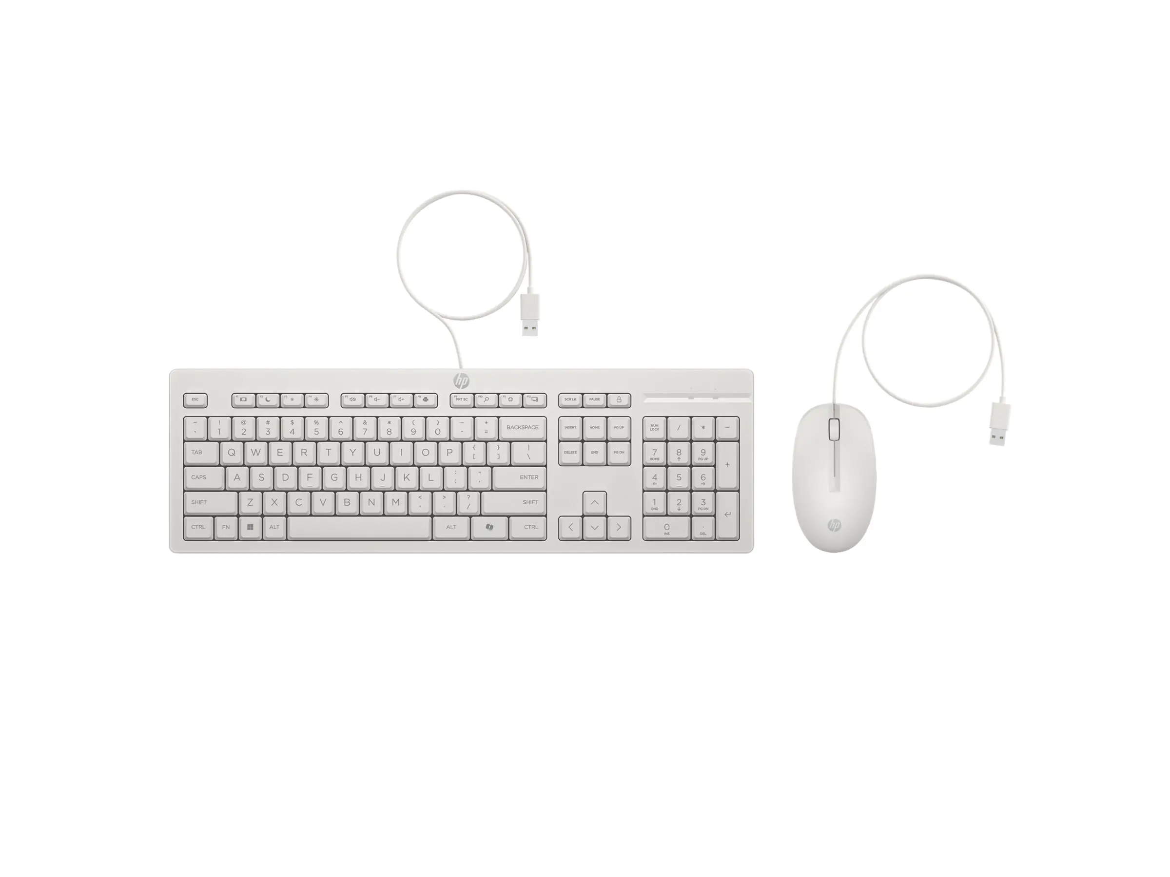 HP 225 - Tastatur-und-Maus-Set - beidhändig, 3-Zonen-Layout, Standard-Tastenweg