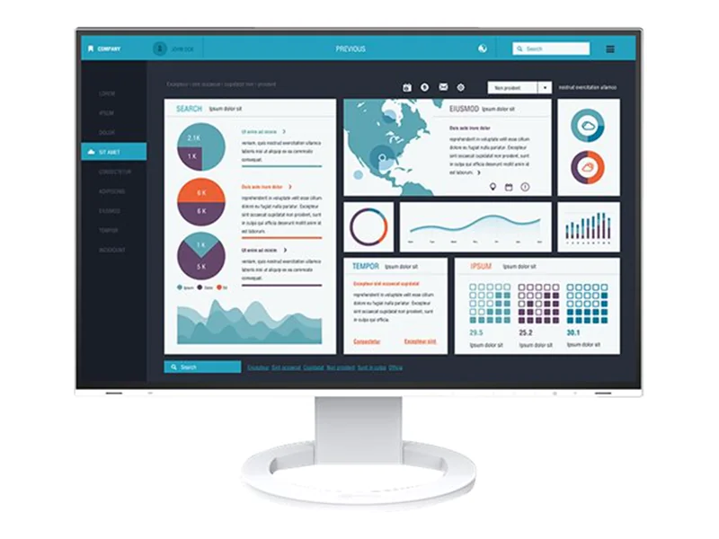 EIZO FlexScan EV2495-WT - Mit FlexStand - LED-Monitor - 61.1 cm (24.1") - 1920 x 1200 - IPS - 350 cd/m² - 1000:1 - 5 ms - HDMI, DisplayPort, USB-C - Lautsprecher - weiß