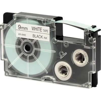 CASIO Schriftbandkassette XR-9WE 9mmx8m sw auf ws CASIO Schriftbandkassette XR-9WE 9mmx8m sw auf ws