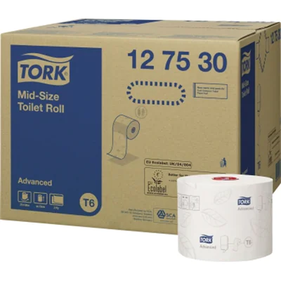 Tork Toilettenpapier Midi 2-lagig Tissue weiß 27 Rl./Pack. Tork Toilettenpapier Midi 2-lagig Tissue weiß 27 Rl./Pack.