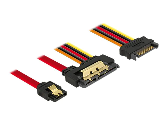 Delock - SATA-Kabel - Serial ATA 150/300/600 - SATA Combo (R) bis SATA, SATA-Stromstecker - 30 cm - eingerastet Delock - SATA-Kabel - Serial ATA 150/300/600 - SATA Combo (R) bis SATA, SATA-Stromstecker - 30 cm - eingerastet