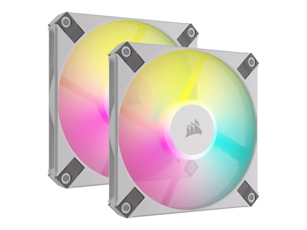 Corsair iCUE AF120 RGB SLIM - Gehäuselüfter - 120 mm - weiß (Packung mit 2)