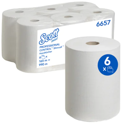 Scott Handtuchrolle Slimroll 6657 20cmx165m weiß 6 St./Pack. Scott Handtuchrolle Slimroll 6657 20cmx165m weiß 6 St./Pack.