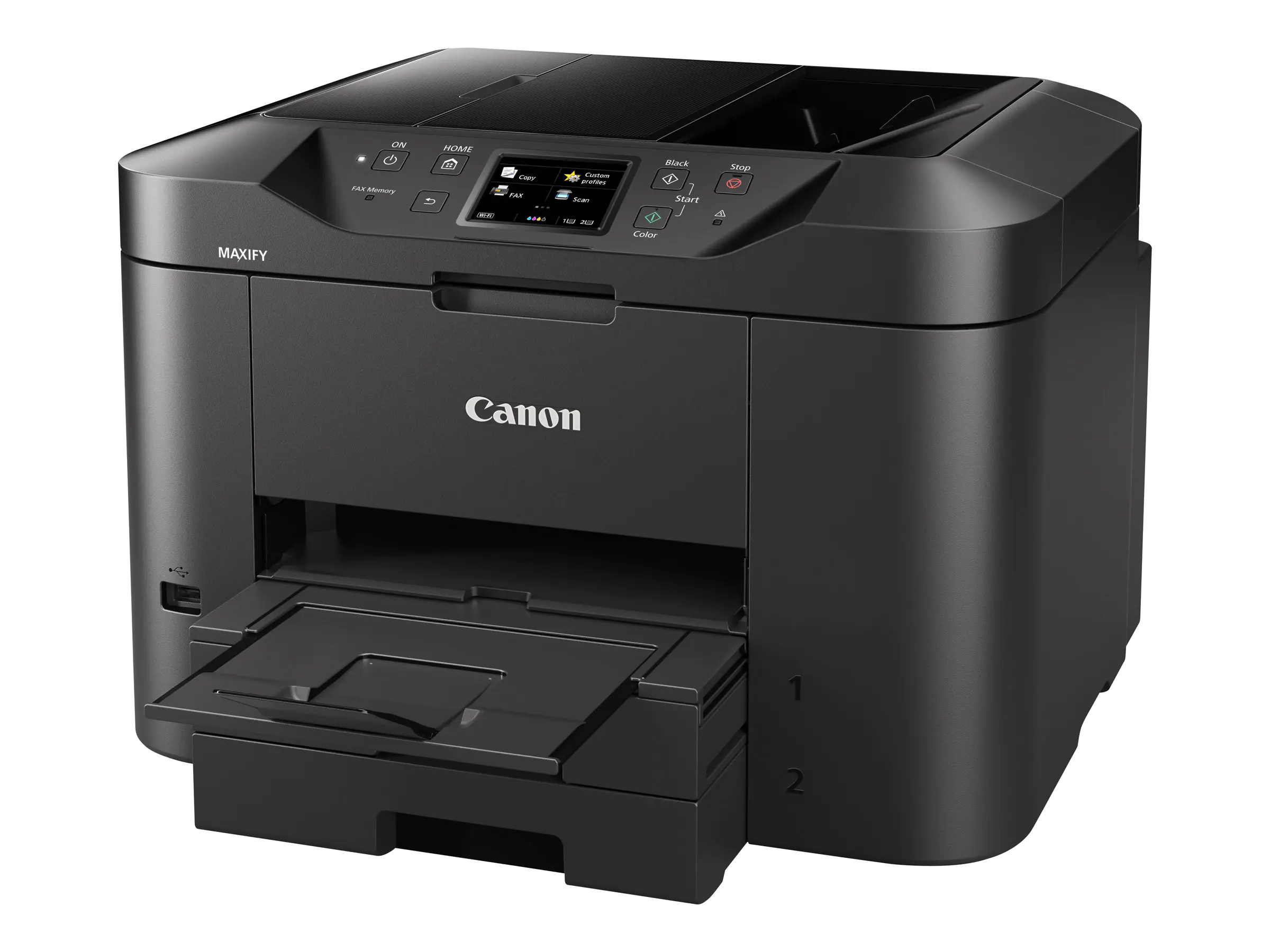 Canon MAXIFY MB2750 - Multifunktionsdrucker - Farbe - Tintenstrahl - A4 (210 x 297 mm), Legal (216 x 356 mm) (Original) - A4/Legal (Medien) - bis zu 22 Seiten/Min. (Kopieren) - bis zu 24 ipm (Drucken) - 500 Blatt - 33.6 Kbps - USB 2.0, LAN, Wi-Fi(n), USB-