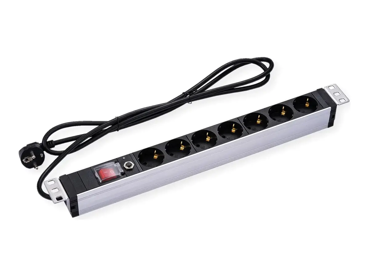 VALUE Steckdosenleiste - Wechselstrom 250 V - 4000 Watt - Eingabe, Eingang Typ F/E - Ausgangsanschlüsse: 7 (7 x CEE 7/3) 19.99.1633
