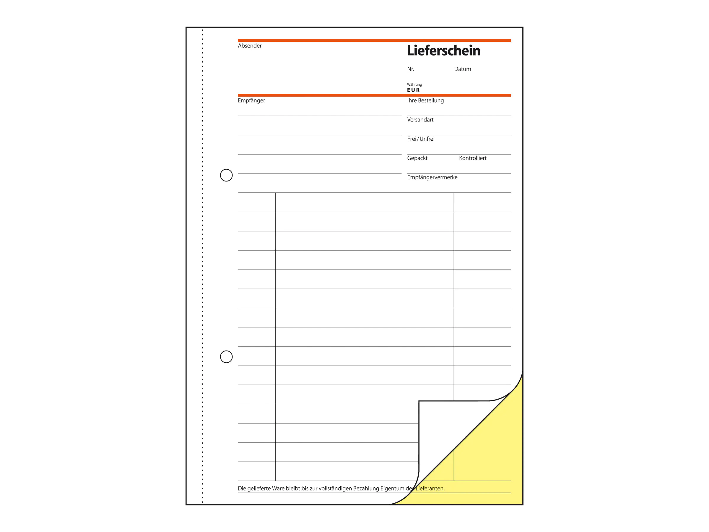 Sigel Lieferliste - 40 Blatt - A5 (148 x 210 SD011