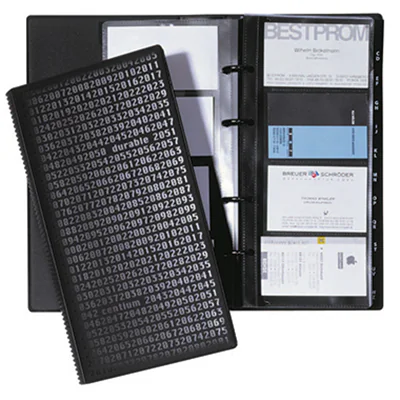 DURABLE Visitenkartenringbuch 240301 145255mm 200Karten sw DURABLE Visitenkartenringbuch 240301 145255mm 200Karten sw
