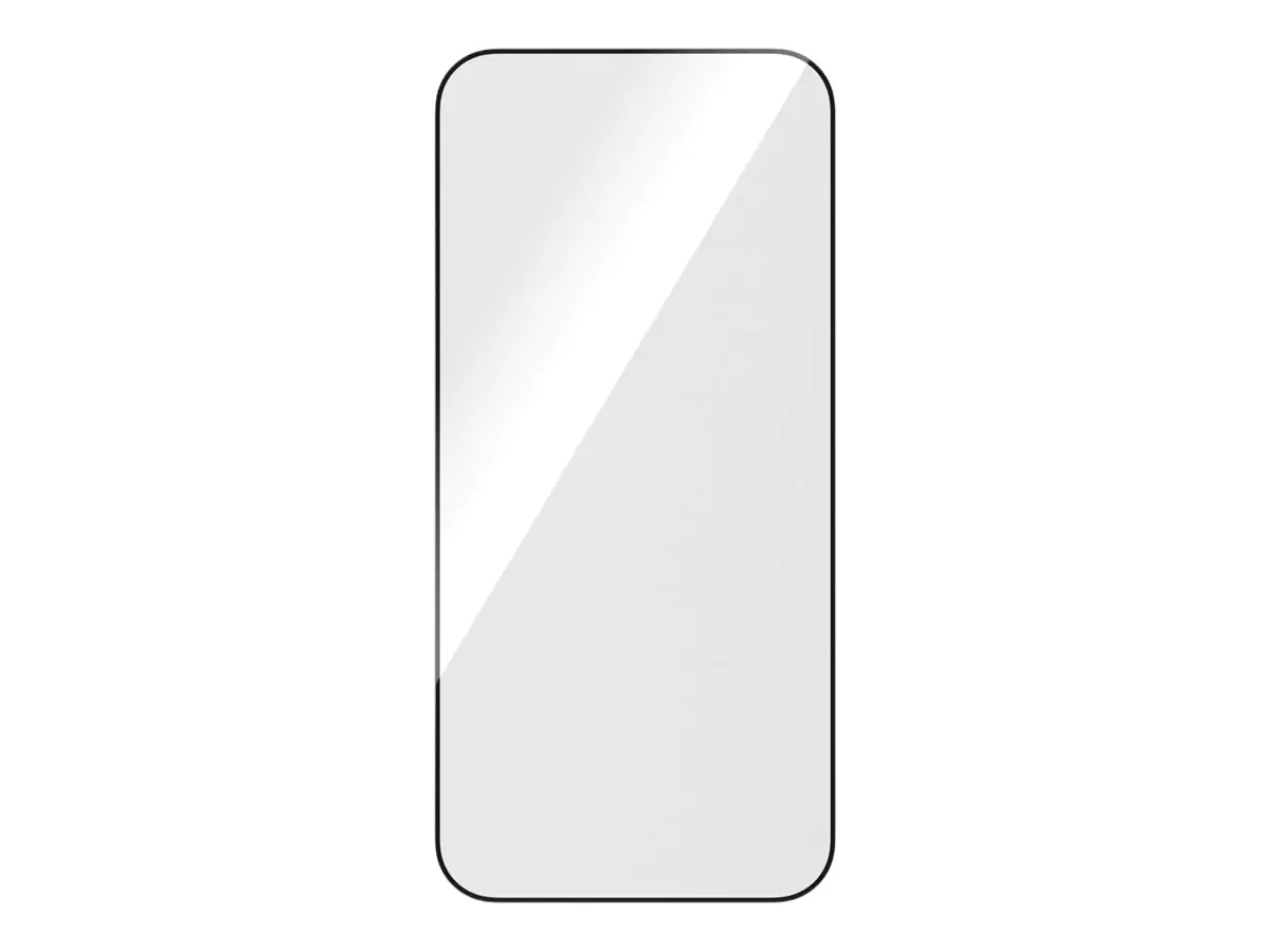 PanzerGlass Re:fresh - Bildschirmschutz für Handy - ultrabreite Passform mit EasyAligner - Rahmenfarbe schwarz - für Apple iPhone 15