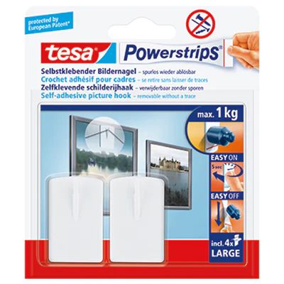tesa Powerstrips Bildernagel 58031-00020 weiß 2Nägel x 4Strips tesa Powerstrips Bildernagel 58031-00020 weiß 2Nägel x 4Strips