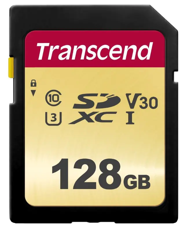 Transcend 500S - Flash-Speicherkarte - 128 GB - Video Class V30 / UHS-I U3 / Class10 - SDXC UHS-I
