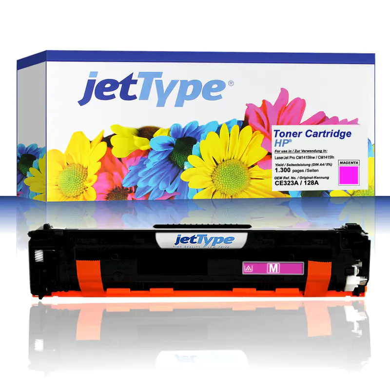 jetType Toner kompatibel zu HP CE321A 128A cyan 1.300 Seiten 1 Stück jetType Toner kompatibel zu HP CE321A 128A cyan 1.300 Seiten 1 Stück