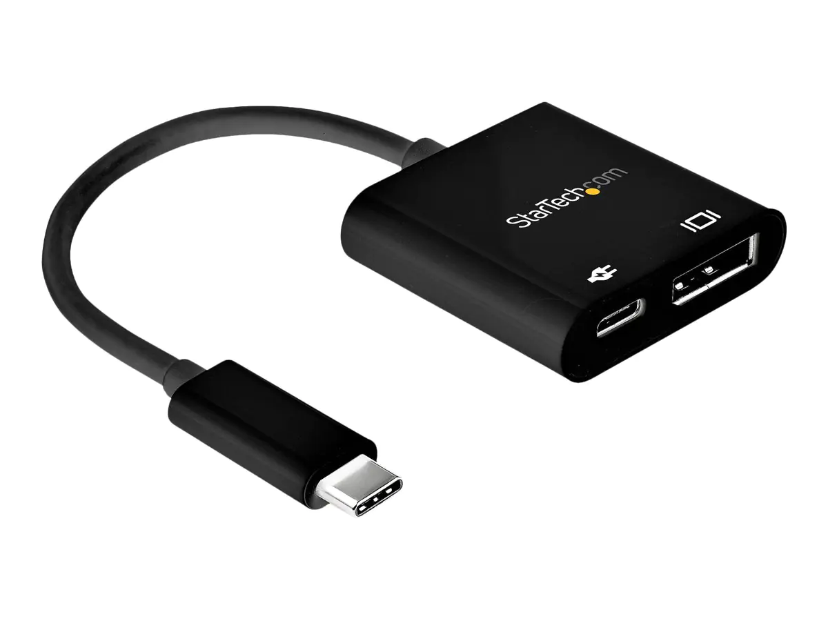 StarTech USB C to DisplayPort Adapter with Power Delivery, 8K 60Hz/4K 120Hz USB Type C to DP 1.4 Monitor Video Converter w/60W PD Pass-Through Charging, HBR3, Thunderbolt 3 Compatible - USB-C Male to DP Female (CDP2DP14UCPB) - USB/DisplayPort-Adapter - 24