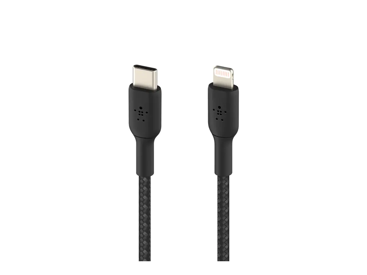 Belkin BoostCharge - Lightning-Kabel - USB-C männlich zu Lightning männlich - 1 m - Schwarz - USB Power Delivery (18W) CAA004BT1MBK