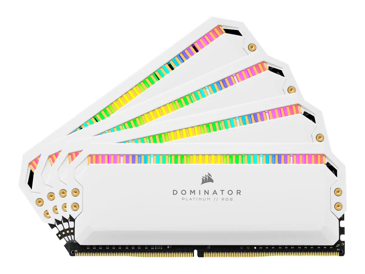 CORSAIR Dominator Platinum RGB - DDR4 - Kit - 32 GB: 4 x 8 GB - DIMM 288-PIN - 3200 MHz / PC4-25600 - CL16 - 1.35 V - ungepuffert - non-ECC - weiß