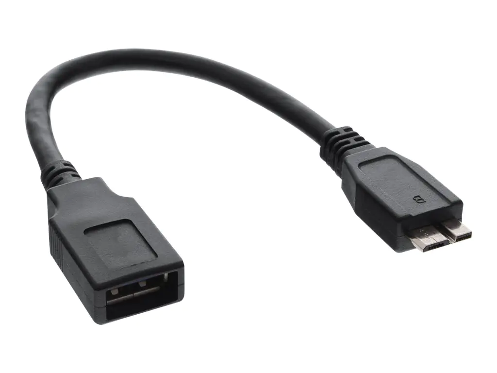 InLine - USB-Adapter - USB (W) zu Micro-USB Type B (M) - USB OTG - 15 cm - Schwarz