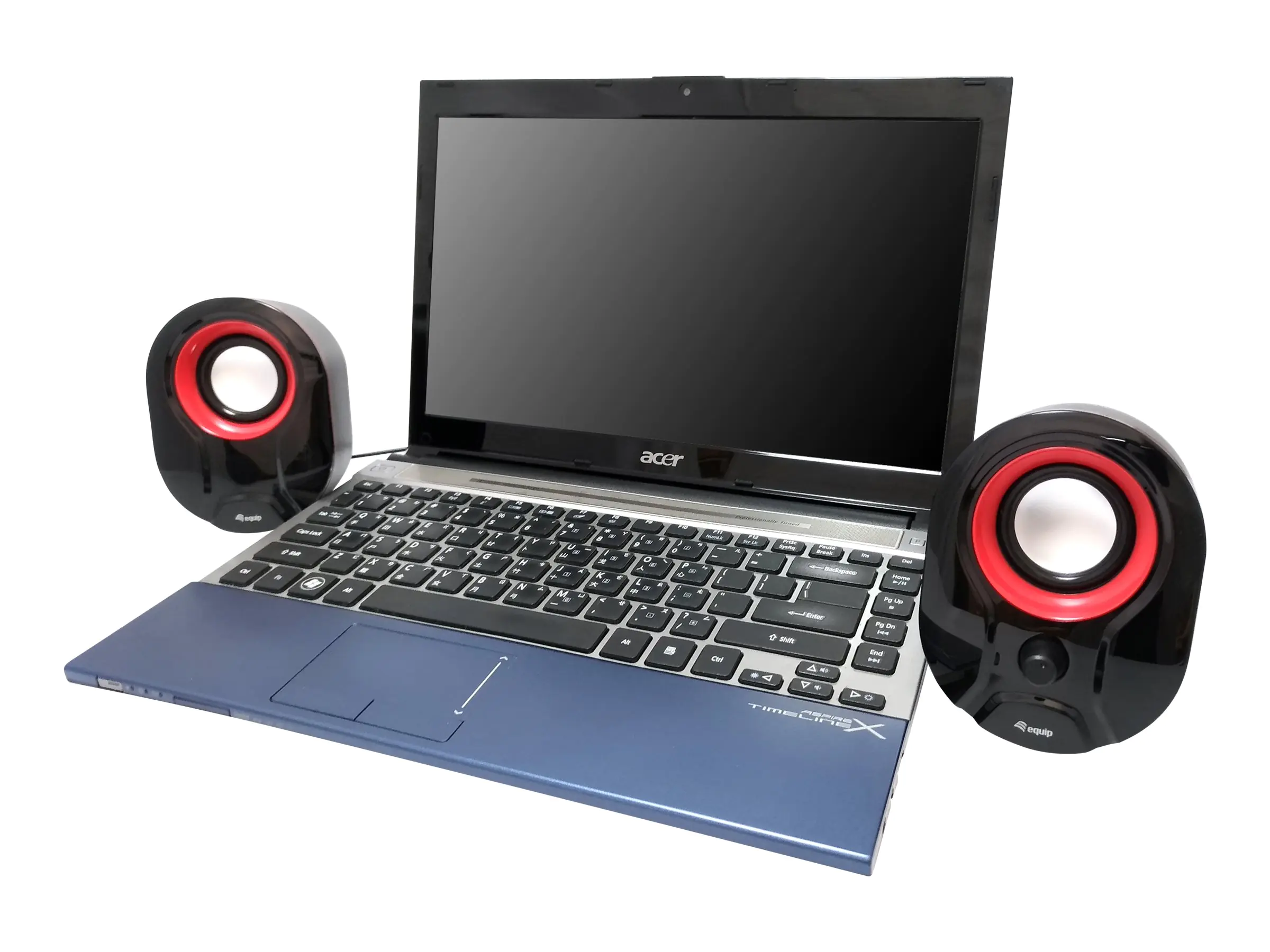 equip Stereo 2.0 - Lautsprecher - für PC - 3 Watt - Schwarz / Rot