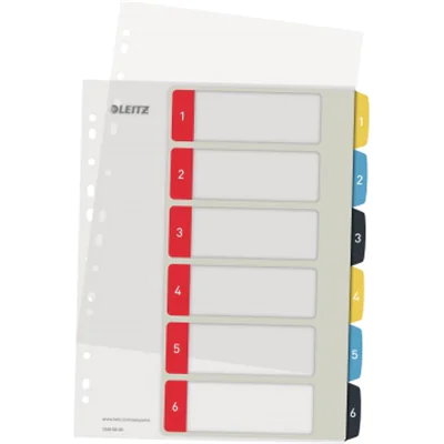 Leitz Register Cosy 12460000 A4 bedruckbar PP farbig 1-6 Leitz Register Cosy 12460000 A4 bedruckbar PP farbig 1-6