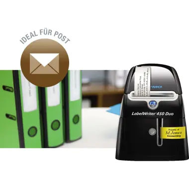 DYMO LabelWriter 450 Duo - Etikettendrucker - Thermodirekt - 600 x 300 dpi - bis zu 71 Etiketten/Min. - USB DYMO LabelWriter 450 Duo - Etikettendrucker - Thermodirekt - 600 x 300 dpi - bis zu 71 Etiketten/Min. - USB