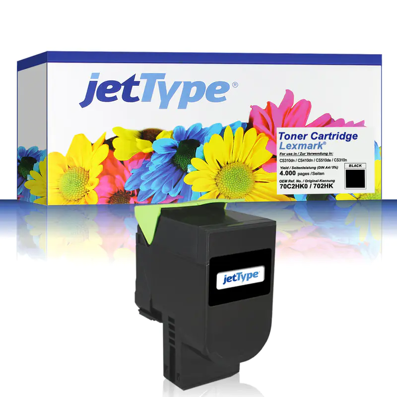 jetType Toner kompatibel zu Lexmark 70C2HK0 702HK schwarz 4.000 Seiten 1 Stück jetType Toner kompatibel zu Lexmark 70C2HK0 702HK schwarz 4.000 Seiten 1 Stück