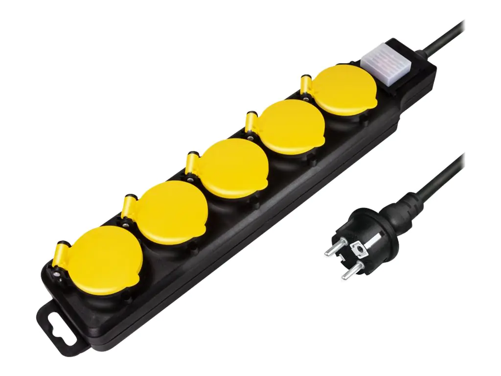 LogiLink Steckdosenleiste - Wechselstrom 250 V - 3680 Watt - Ausgangsanschlüsse: 5 (5 x Stecker CEE 7/3) LPS255
