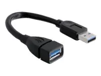 Delock - USB-Verlängerungskabel - USB Typ A (M) zu USB Typ A (W) - USB 3.0 - 15 cm - Schwarz