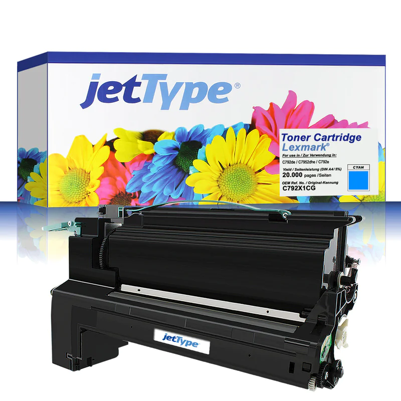 jetType Toner kompatibel zu Lexmark C792X1CG cyan 20.000 Seiten 1 Stück