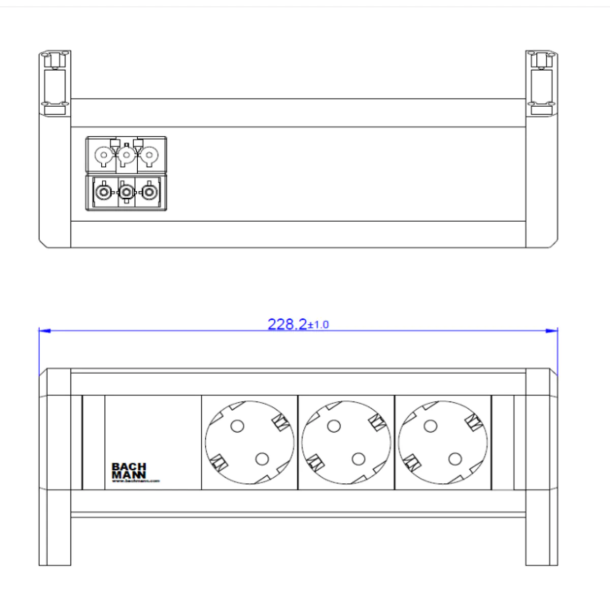 Bachmann DESK 3xCEE7/3 GST18902.0292RAL9010 Bachmann DESK 3xCEE7/3 GST18902.0292RAL9010