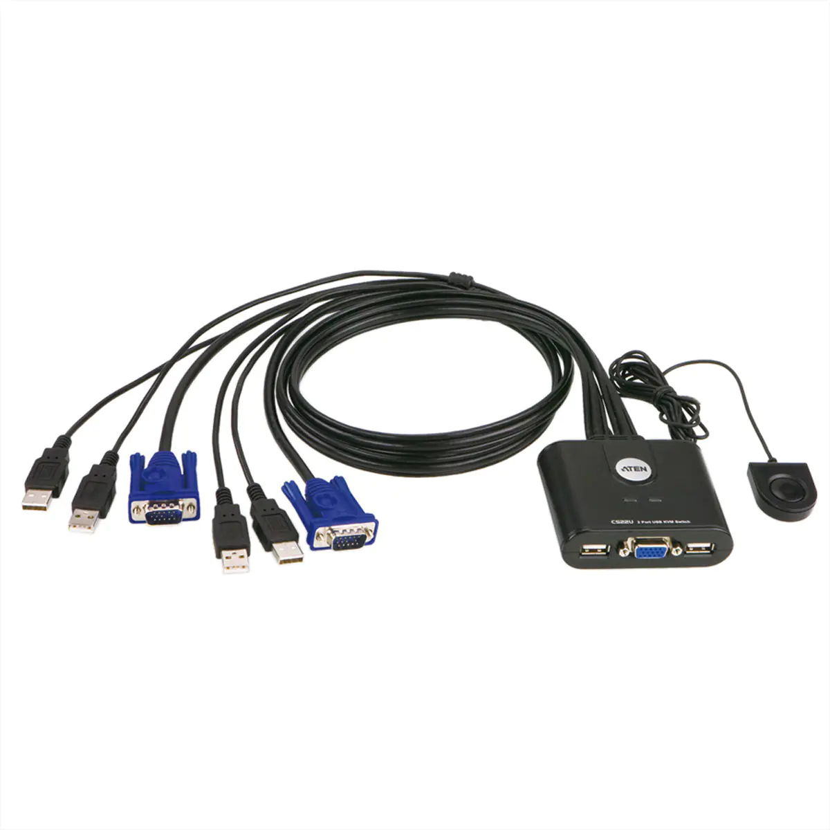 ATEN CS22U, 2048 x 1536 Pixel, QXGA, 0,14 W, Schwarz