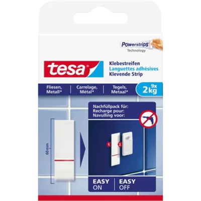 tesa® Klebepad Fliesen, Metall, Kunststoff, Holz, Glas Innenbereich 20 x 60 mm (B x L) weiß 9 St./Pack. tesa® Klebepad Fliesen, Metall, Kunststoff, Holz, Glas Innenbereich 20 x 60 mm (B x L) weiß 9 St./Pack.