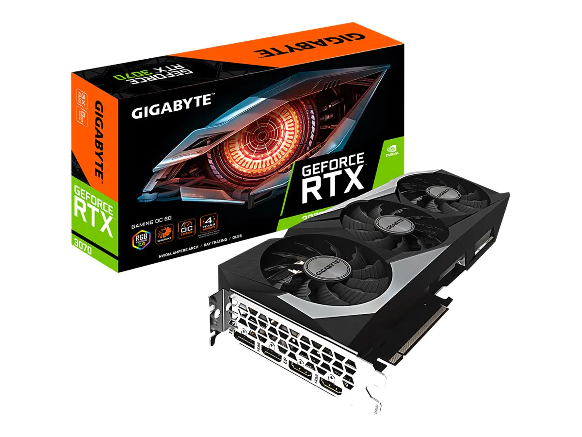 Gigabyte GeForce RTX 3070 GAMING OC 8G - OC Edition - Grafikkarten - GF RTX 3070 - 8 GB GDDR6 - PCIe 4.0 x16 - 2 x HDMI, 2 x DisplayPort
